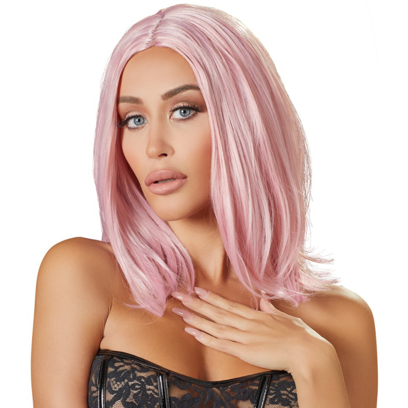 Cottelli Accessoires Perruque Cheveux mi-longs Roses